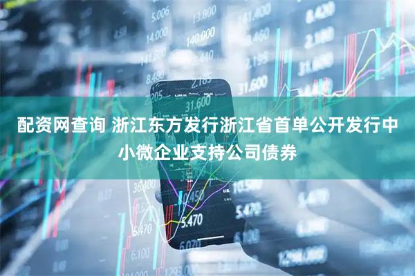 配资网查询 浙江东方发行浙江省首单公开发行中小微企业支持公司债券